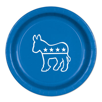 Picture of Beistle 58028-B Democratic Plates&#44; Blue - Pack Of 12