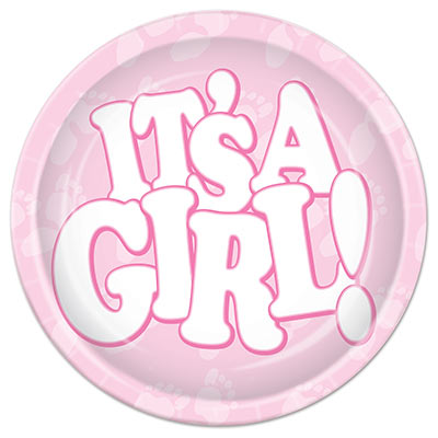 Picture of Beistle 58075 Its A Girl Plates- Pack Of 12