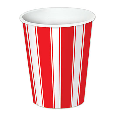 Picture of Beistle 58221 Red & White Stripes Beverage Cups&#44; Pack Of 12