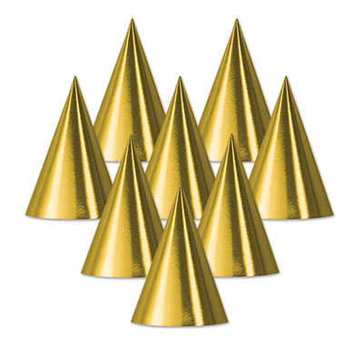 Picture of Beistle 66002-GD Foil Cone Hat&#44; Gold - Pack Of 48