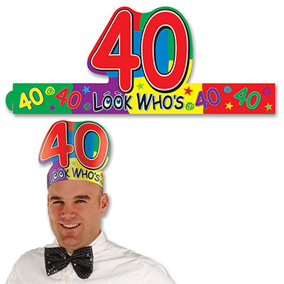 Picture of Beistle 66208-40 Look Whose 40 Headband- Pack Of 24