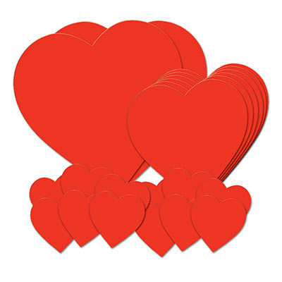 Picture of Beistle 77867 Pkgd Printed Heart Cutouts&#44; Pack Of 12