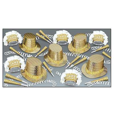 Picture of Beistle 86143-50 Topaz Happy New Year Assorted For 50