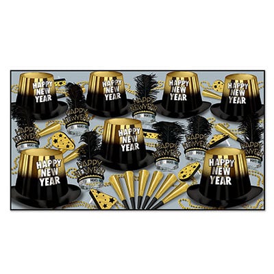 Picture of Beistle 88263BKGD50 Gold Entertainer Assorted For 50