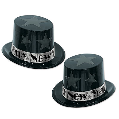 Picture of Beistle 88831BKS25 New Year Star Topper- Black&Silver - Pack Of 25