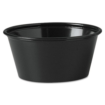 Picture of Solo Cups DCCP325BLK Black Plastic Souffle Cups