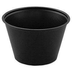 Picture of Solo Cups DCCP400BLK Polystyrene Portion Cups- Black.