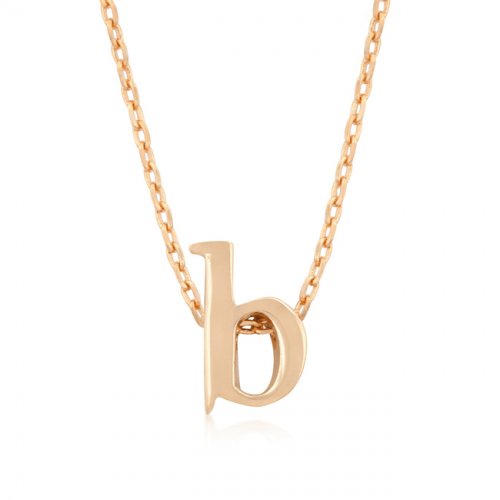 Picture of Icon Bijoux P11409A-V00-B Rose Gold Initial B Pendant