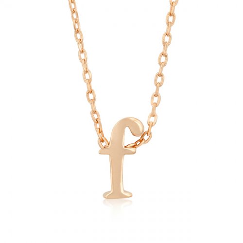 Picture of Icon Bijoux P11409A-V00-F Rose Gold Initial F Pendant