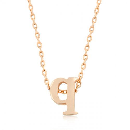 Picture of Icon Bijoux P11409A-V00-Q Rose Gold Intiial Q Pendant