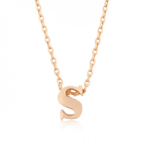 Picture of Icon Bijoux P11409A-V00-S Rose Gold Initial S Pendant