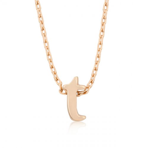 Picture of Icon Bijoux P11409A-V00-T Rose Gold Initial T Pendant