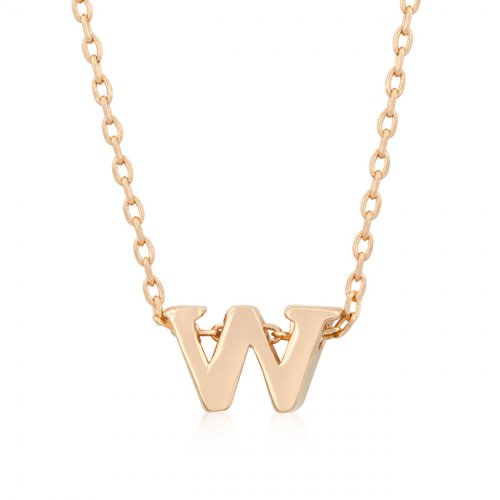Picture of Icon Bijoux P11409A-V00-W Rose Gold Initial W Pendant