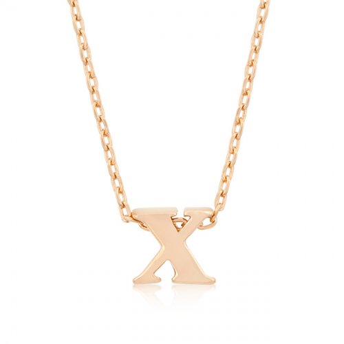 Picture of Icon Bijoux P11409A-V00-X Rose Gold Initial X Pendant