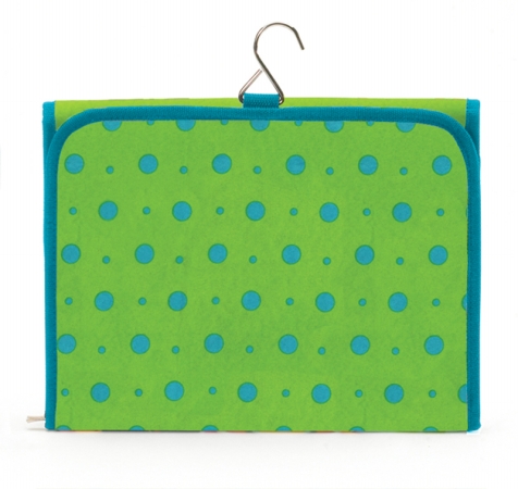 Picture of Joann Marie Designs HCBLTD Hanging Cosmetic Bag - Lime With Turquoise Dots Pack of 2