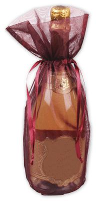 Picture of Joann Marie Designs IBT6X15BL Sheer Metallic Wine Bag - Black Pack of 12