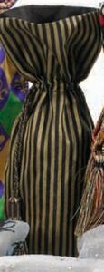 Picture of Joann Marie Designs IBT6X15GBS Printed Wine Bag - Gold And Black Stripes Pack of 12