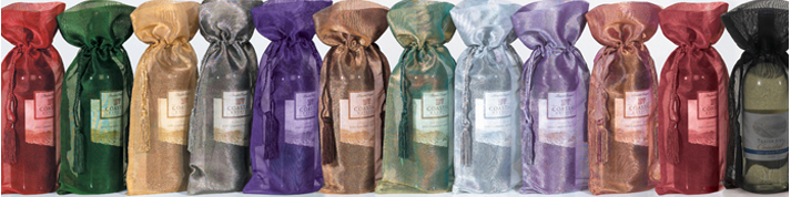 Picture of Joann Marie Designs IBT6X15GLB Sheer Metallic Wine Bag - Gold Burgundy Pack of 12