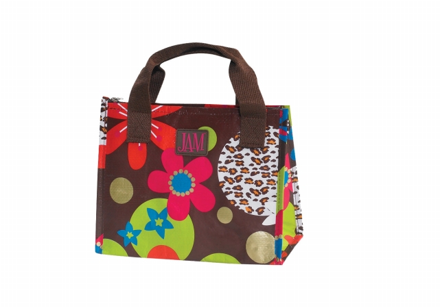 Picture of Joann Marie Designs P2LBCLF Poly Lunch Bag - Chocolate Leopard Floral Pack of 6