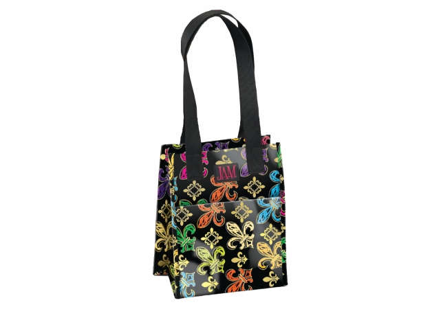 Picture of Joann Marie Designs P2LB2BFDL Poly Lrg. Lunch Bag û Black Fleur De Lis Pack of 6