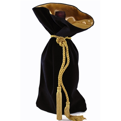 Picture of Joann Marie Designs W62BL Velveteen Wine Bag - Black Pack of 12