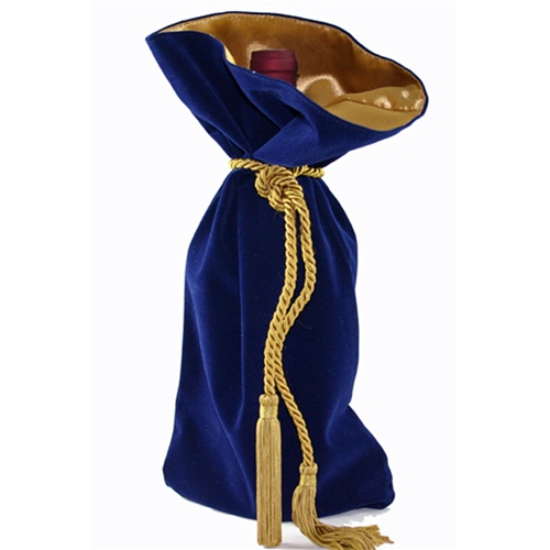Picture of Joann Marie Designs W62NB Velveteen Wine Bag - Navy Pack of 12