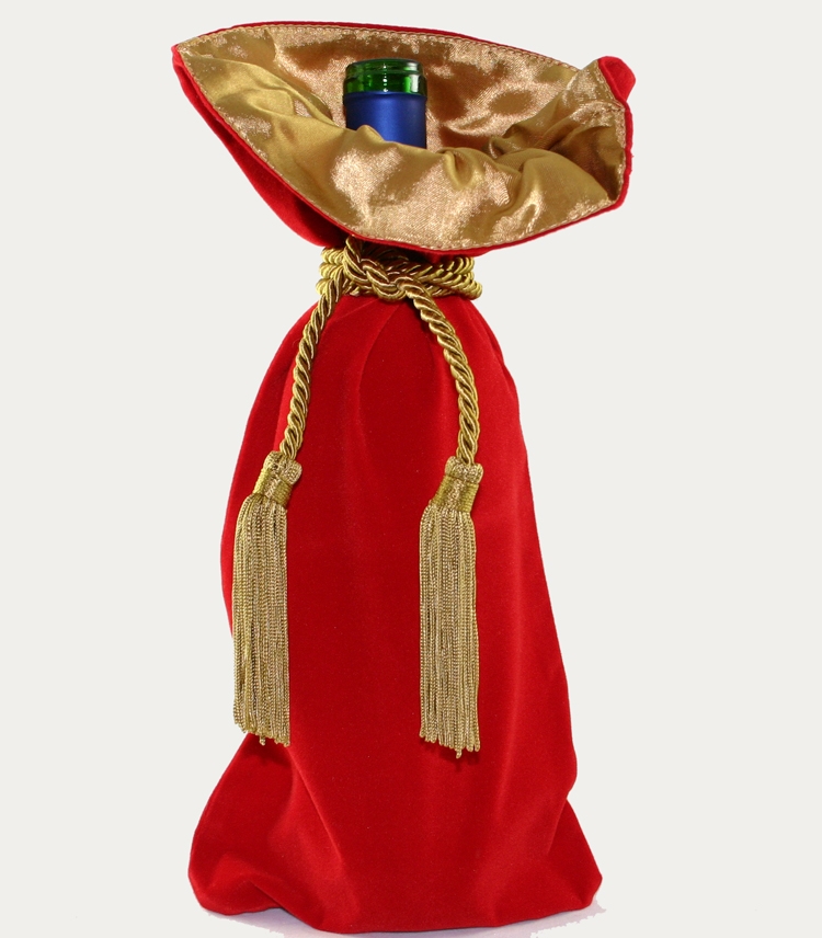 Picture of Joann Marie Designs W62R Velveteen Wine Bag - Red Pack of 12