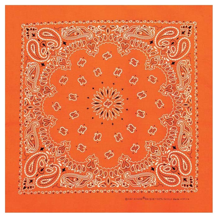 Neon Paisley Bandana - Orange