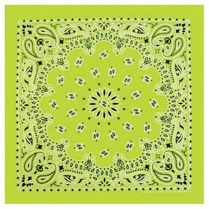 Neon Paisley Bandana - Green