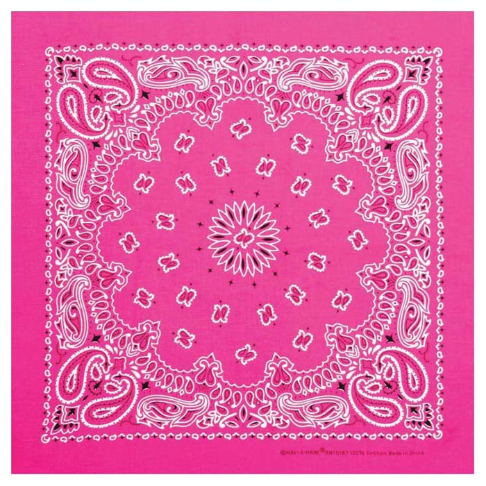 Neon Paisley Bandana - Pink