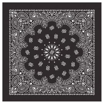 Picture of Bandanas Black With Hang Tag- Black