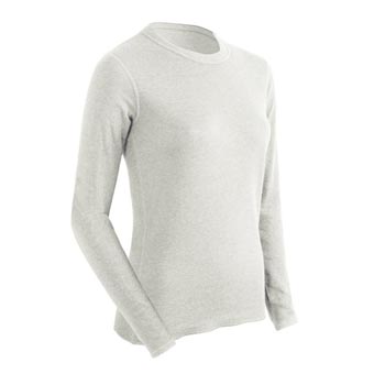 Picture of Basic Women Long Sleeve Crew&#44; White - Smal