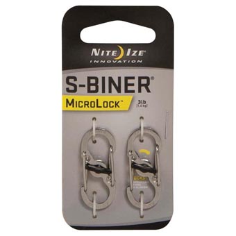 Nite Ize S-Biner MicroLock Stainless Steel Stainless 2 Pieces - LSBM-11-2R3