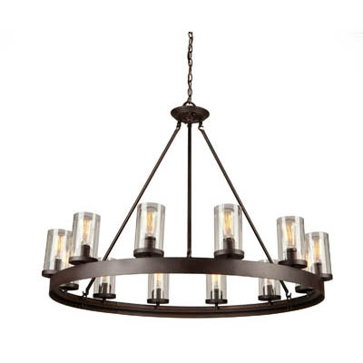 Picture of Artcraft Lighting AC10002 Twelve Light Chandelier&#44; Dark Chocolate Finish with Clear Glass