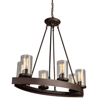 Picture of Artcraft Lighting AC10005 Six Light Chandelier&#44; Dark Chocolate Finish with Clear Glass