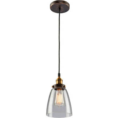 AC10161 Greenwich One Light Pendant- Copper Finish with Clear Glass -  Artcraft Lighting