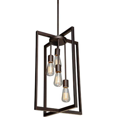 Picture of Artcraft Lighting AC10414 Gastown Four Light Chandelier&#44; Oil Rubbed Bronze Finish