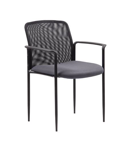 Picture of BOSS B6909-GY Boss Stackable Mes Guest Chair - Grey