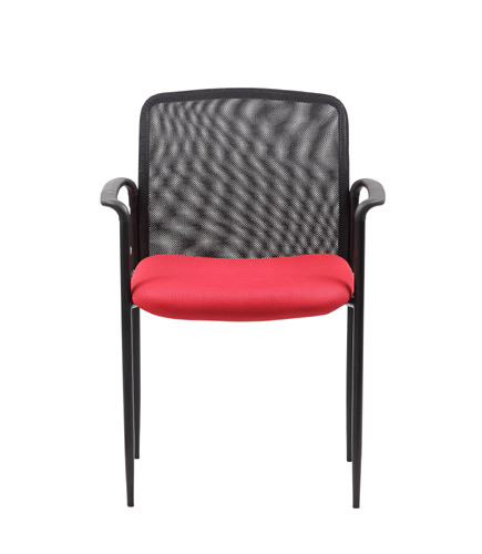 Picture of BOSS B6909-RD Boss Stackable Mes Guest Chair - Red