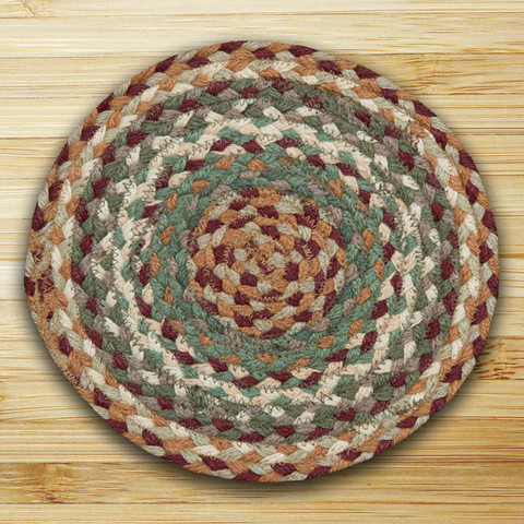 Round Miniature Swatch- Buttermilk and Cranberry