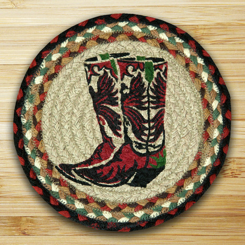 Round Miniature Swatch- Boots- printed 10 x 10 in.