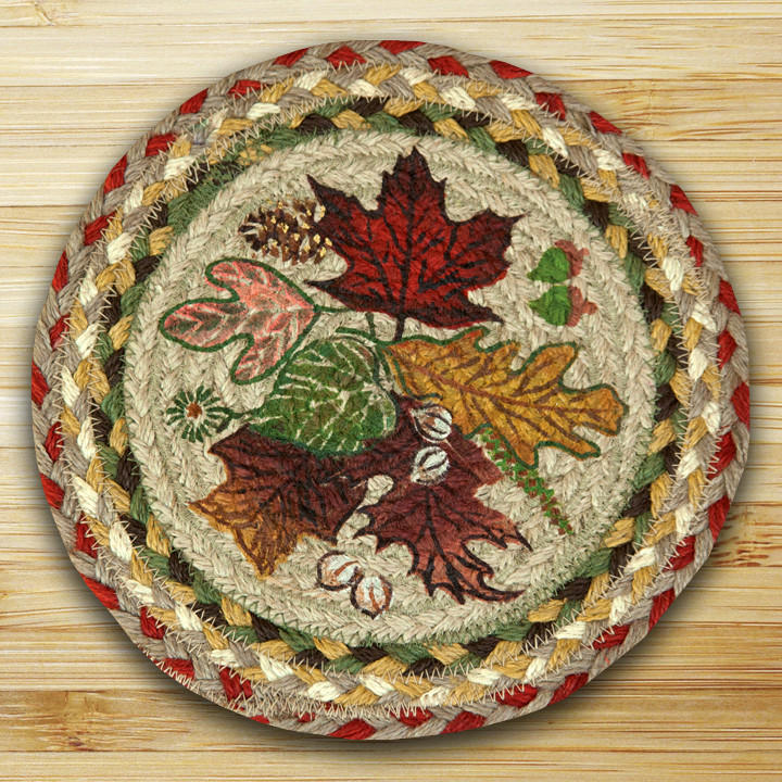 Round Miniature Swatch- Autumn Leaves- printed