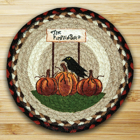 Earth Rugs Round Miniature Swatch- Pumpkin Patch- printed