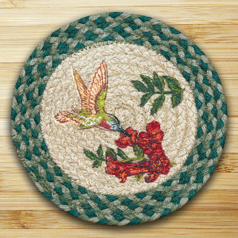Round Miniature Swatch, Hummingbird, printed