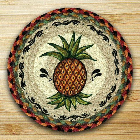 Round Miniature Swatch, Pineapple, printed