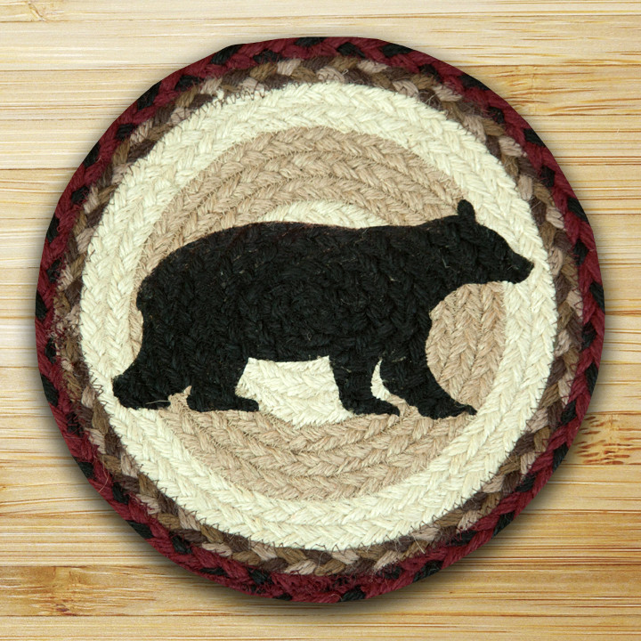 Round Miniature Swatch, Cabin Bear, printed
