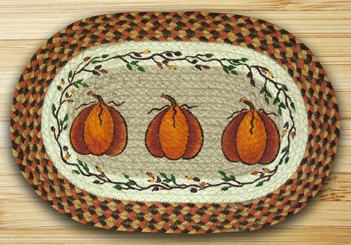 Picture of Earth Rugs 48-222HP Oval Shaped Placemat- Harvest Pumpkin