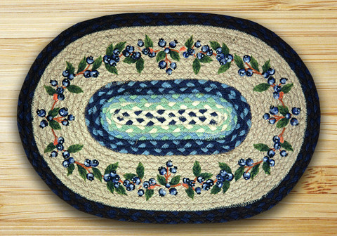 Picture of Earth Rugs 48-312BV Oval Shaped Placemat- Blueberry Vine