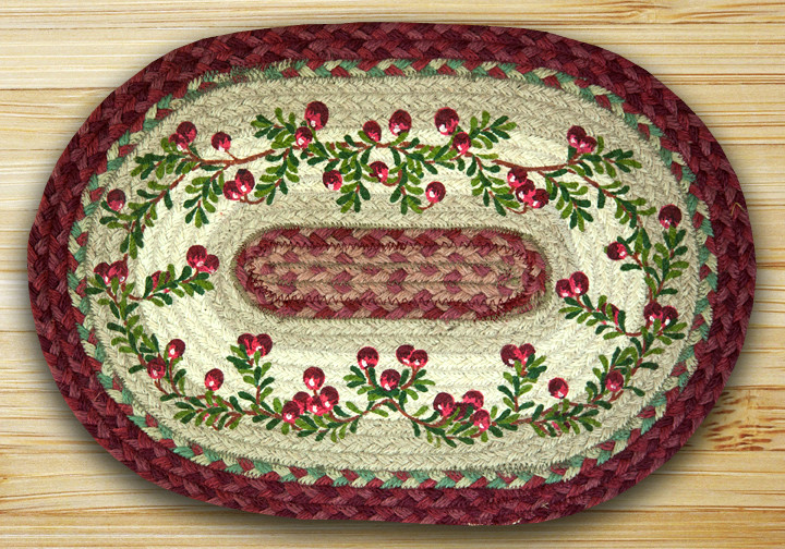 Picture of Earth Rugs 48-390C Oval Shaped Placemat- Cranberries
