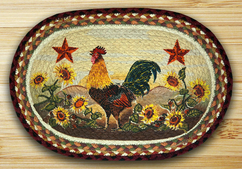 Oval Shaped Placemat, Morning Rooster